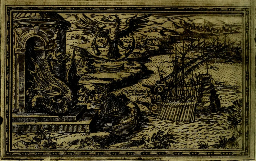 An illustration from Delle allusioni, imprese, et emblemi del Sig. Principio Fabricii da Teramo sopra la vita, opere, et attioni di Gregorio XIII Pontefice Massimo libri VI .., 1588, leaf 325