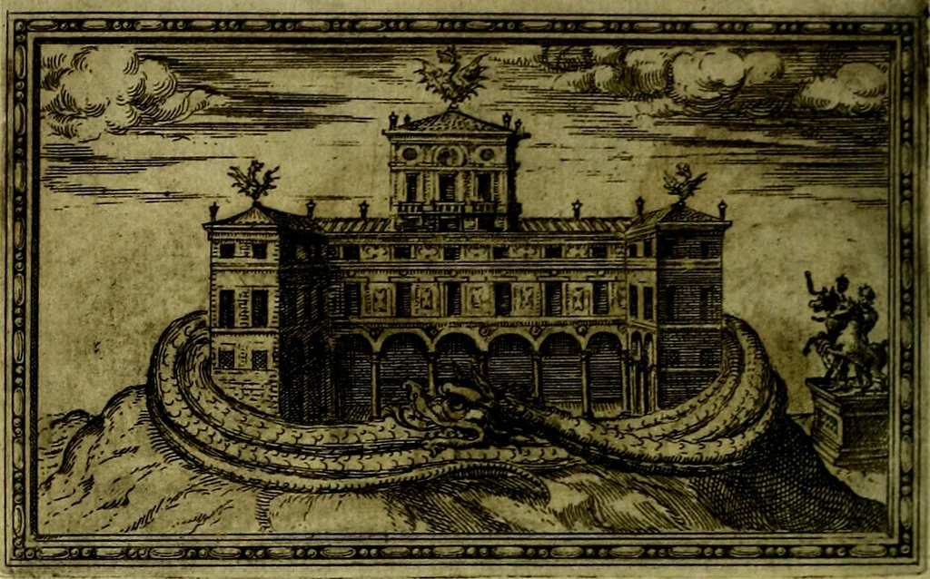 An illustration from Delle allusioni, imprese, et emblemi del Sig. Principio Fabricii da Teramo sopra la vita, opere, et attioni di Gregorio XIII Pontefice Massimo libri VI .., 1588, leaf 327