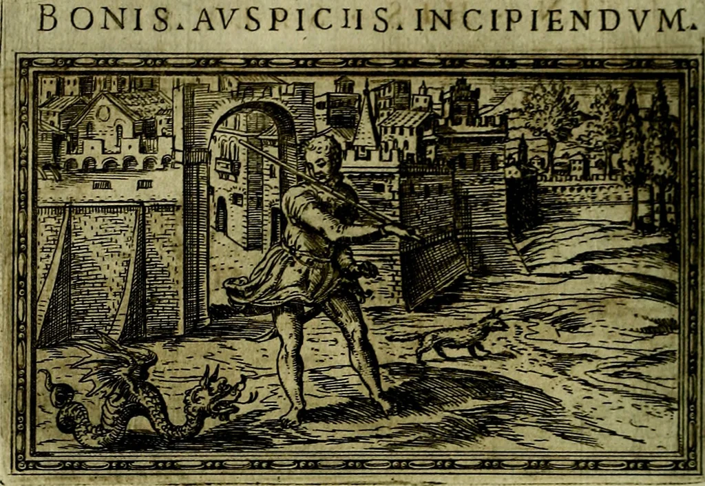 An illustration from Delle allusioni, imprese, et emblemi del Sig. Principio Fabricii da Teramo sopra la vita, opere, et attioni di Gregorio XIII Pontefice Massimo libri VI .., 1588, leaf 347