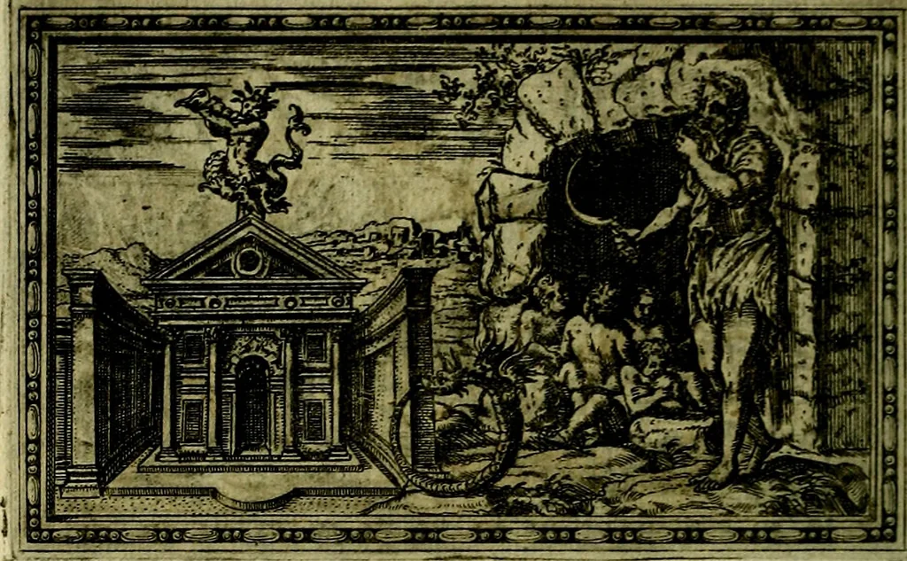An illustration from Delle allusioni, imprese, et emblemi del Sig. Principio Fabricii da Teramo sopra la vita, opere, et attioni di Gregorio XIII Pontefice Massimo libri VI .., 1588, leaf 39