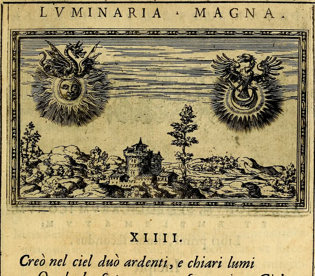 An illustration from Delle allusioni, imprese, et emblemi del Sig. Principio Fabricii da Teramo sopra la vita, opere, et attioni di Gregorio XIII Pontefice Massimo libri VI .., 1588, leaf 42