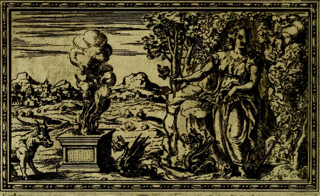 An illustration from Delle allusioni, imprese, et emblemi del Sig. Principio Fabricii da Teramo sopra la vita, opere, et attioni di Gregorio XIII Pontefice Massimo libri VI .., 1588, leaf 47