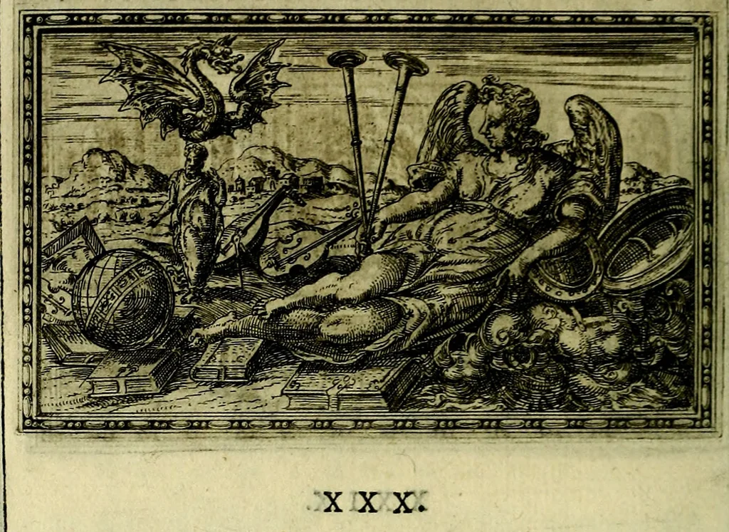 An illustration from Delle allusioni, imprese, et emblemi del Sig. Principio Fabricii da Teramo sopra la vita, opere, et attioni di Gregorio XIII Pontefice Massimo libri VI .., 1588, leaf 67