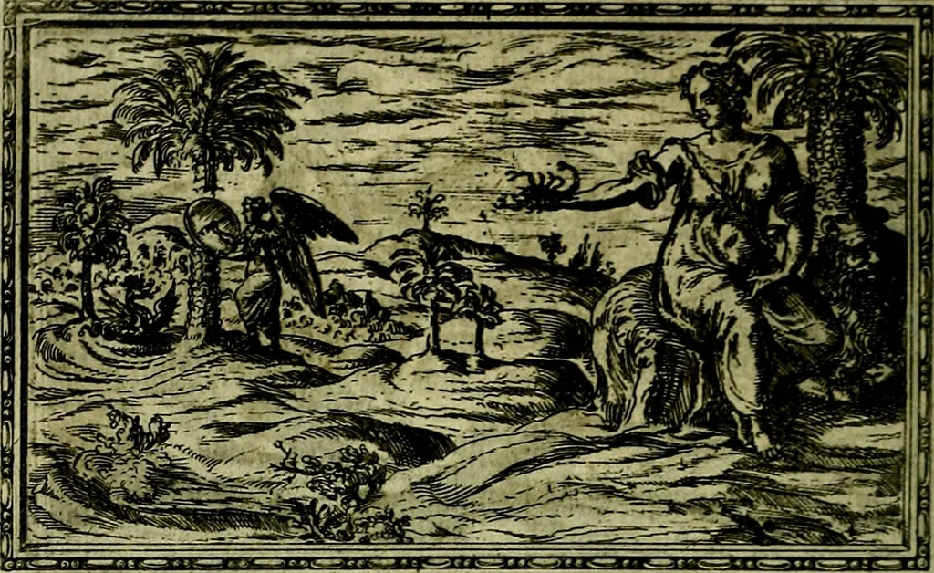 An illustration from Delle allusioni, imprese, et emblemi del Sig. Principio Fabricii da Teramo sopra la vita, opere, et attioni di Gregorio XIII Pontefice Massimo libri VI .., 1588, leaf 77