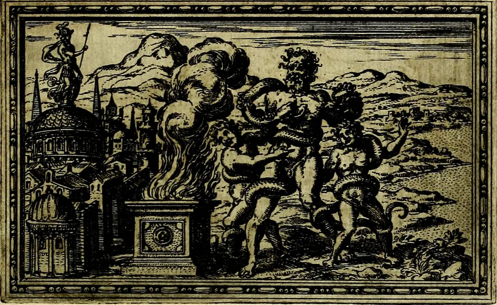 An illustration from Delle allusioni, imprese, et emblemi del Sig. Principio Fabricii da Teramo sopra la vita, opere, et attioni di Gregorio XIII Pontefice Massimo libri VI .., 1588, leaf 96