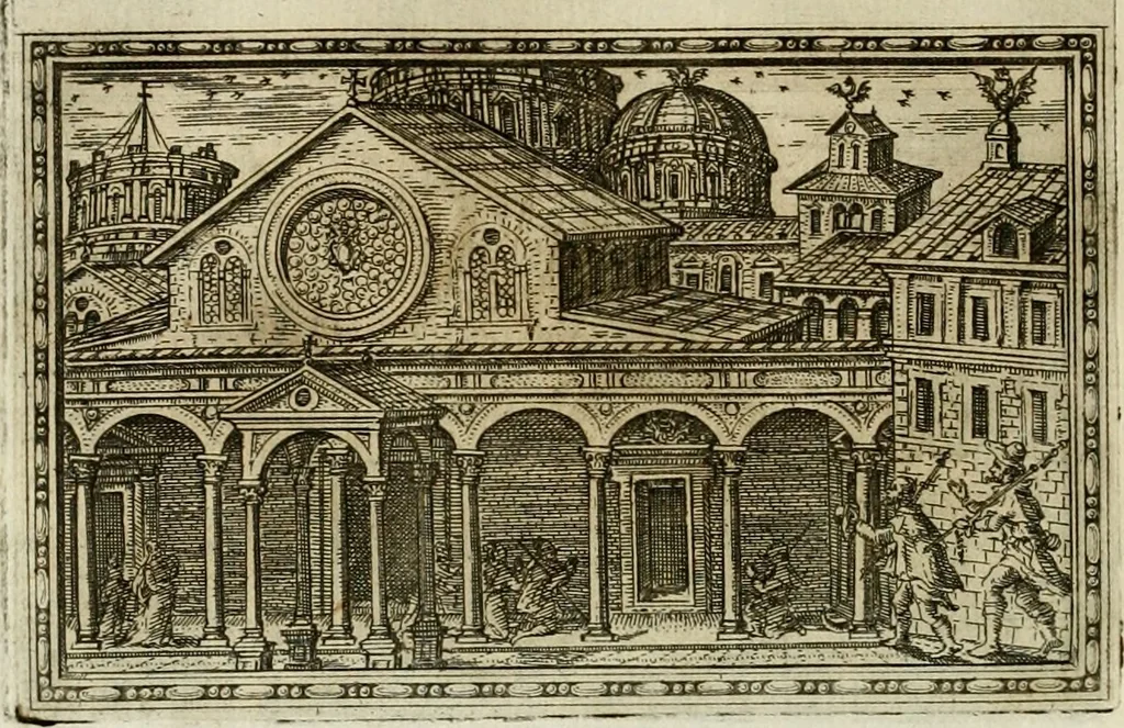 An illustration from Delle allvsioni, imprese, et emblemi del Sig. Principio Fabricii da Teramo sopra la vita, opere, et attioni di Gregorio XIII pontefice massimo, libri VI : nei quali sotto l'allegoria del drago, arme del detto pontefice, si descriue anco la uera forma d'un principe Christiano .., 1588, leaf 119