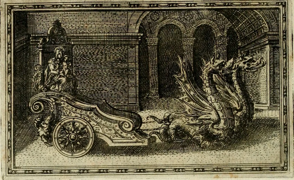 An illustration from Delle allvsioni, imprese, et emblemi del Sig. Principio Fabricii da Teramo sopra la vita, opere, et attioni di Gregorio XIII pontefice massimo, libri VI : nei quali sotto l'allegoria del drago, arme del detto pontefice, si descriue anco la uera forma d'un principe Christiano .., 1588, leaf 125