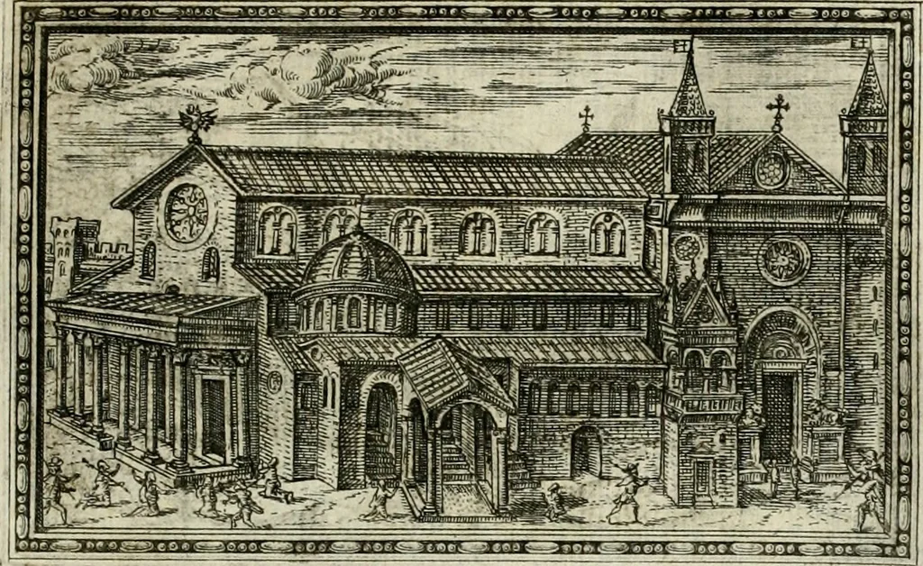 An illustration from Delle allvsioni, imprese, et emblemi del Sig. Principio Fabricii da Teramo sopra la vita, opere, et attioni di Gregorio XIII pontefice massimo, libri VI : nei quali sotto l'allegoria del drago, arme del detto pontefice, si descriue anco la uera forma d'un principe Christiano .., 1588, leaf 144