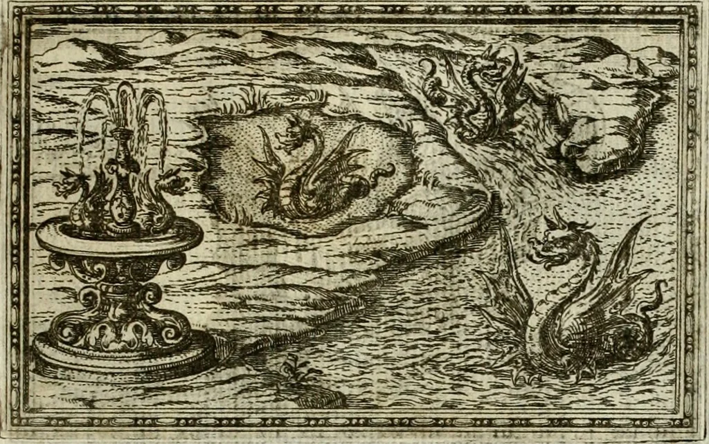 An illustration from Delle allvsioni, imprese, et emblemi del Sig. Principio Fabricii da Teramo sopra la vita, opere, et attioni di Gregorio XIII pontefice massimo, libri VI : nei quali sotto l'allegoria del drago, arme del detto pontefice, si descriue anco la uera forma d'un principe Christiano .., 1588, leaf 146