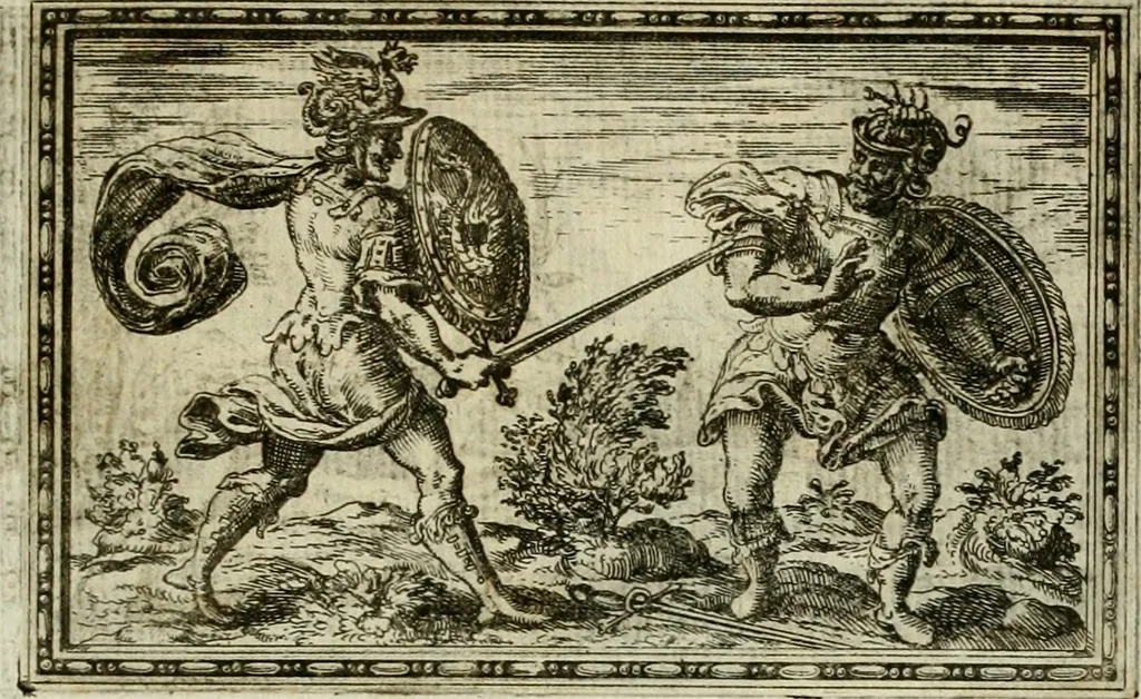 An illustration from Delle allvsioni, imprese, et emblemi del Sig. Principio Fabricii da Teramo sopra la vita, opere, et attioni di Gregorio XIII pontefice massimo, libri VI : nei quali sotto l'allegoria del drago, arme del detto pontefice, si descriue anco la uera forma d'un principe Christiano .., 1588, leaf 148