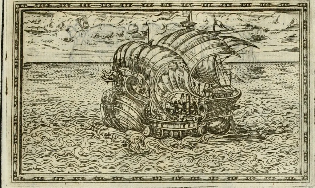 An illustration from Delle allvsioni, imprese, et emblemi del Sig. Principio Fabricii da Teramo sopra la vita, opere, et attioni di Gregorio XIII pontefice massimo, libri VI : nei quali sotto l'allegoria del drago, arme del detto pontefice, si descriue anco la uera forma d'un principe Christiano .., 1588, leaf 152
