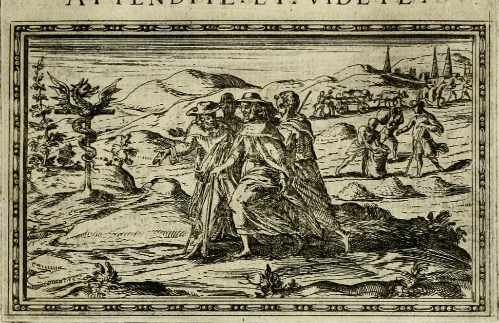 An illustration from Delle allvsioni, imprese, et emblemi del Sig. Principio Fabricii da Teramo sopra la vita, opere, et attioni di Gregorio XIII pontefice massimo, libri VI : nei quali sotto l'allegoria del drago, arme del detto pontefice, si descriue anco la uera forma d'un principe Christiano .., 1588, leaf 180