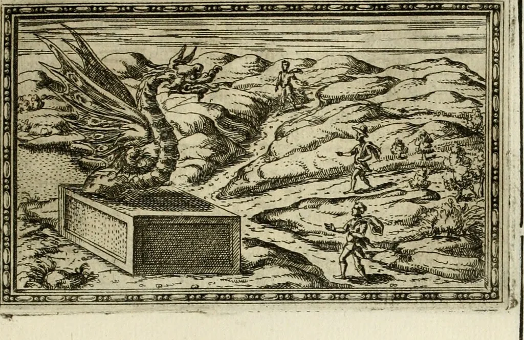 An illustration from Delle allvsioni, imprese, et emblemi del Sig. Principio Fabricii da Teramo sopra la vita, opere, et attioni di Gregorio XIII pontefice massimo, libri VI : nei quali sotto l'allegoria del drago, arme del detto pontefice, si descriue anco la uera forma d'un principe Christiano .., 1588, leaf 194