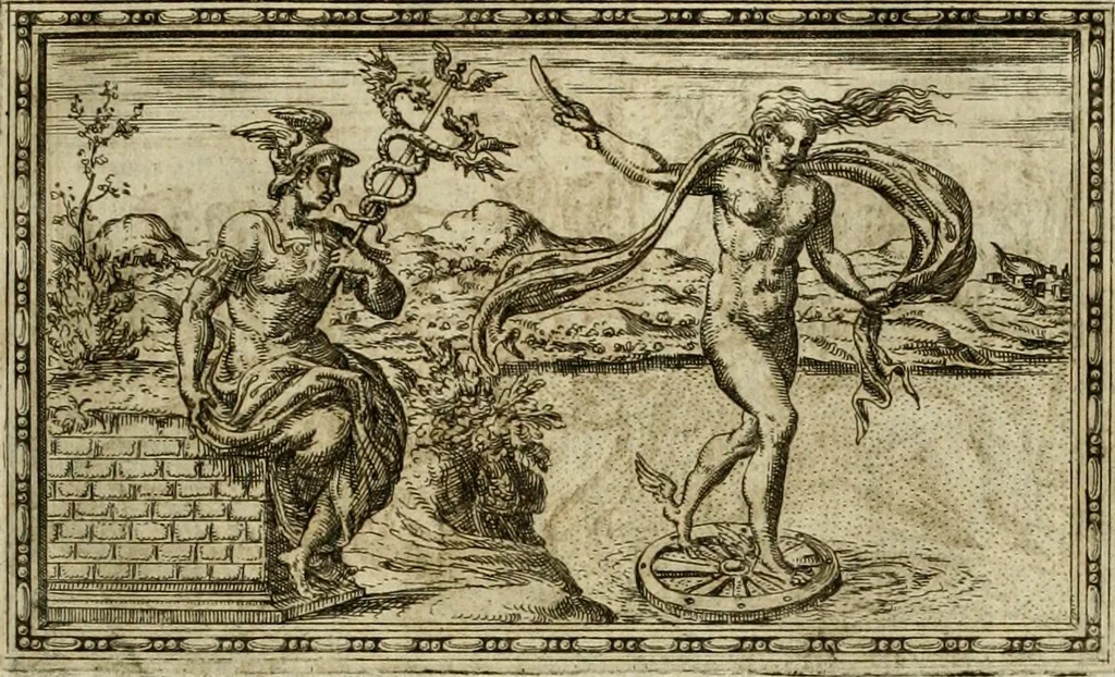 An illustration from Delle allvsioni, imprese, et emblemi del Sig. Principio Fabricii da Teramo sopra la vita, opere, et attioni di Gregorio XIII pontefice massimo, libri VI : nei quali sotto l'allegoria del drago, arme del detto pontefice, si descriue anco la uera forma d'un principe Christiano .., 1588, leaf 198
