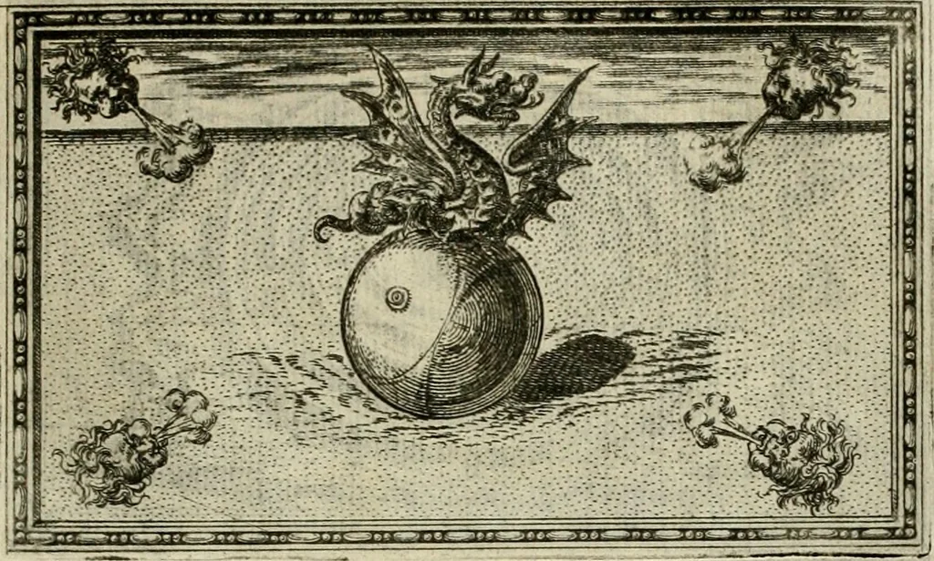 An illustration from Delle allvsioni, imprese, et emblemi del Sig. Principio Fabricii da Teramo sopra la vita, opere, et attioni di Gregorio XIII pontefice massimo, libri VI : nei quali sotto l'allegoria del drago, arme del detto pontefice, si descriue anco la uera forma d'un principe Christiano .., 1588, leaf 218