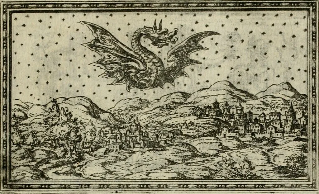 An illustration from Delle allvsioni, imprese, et emblemi del Sig. Principio Fabricii da Teramo sopra la vita, opere, et attioni di Gregorio XIII pontefice massimo, libri VI : nei quali sotto l'allegoria del drago, arme del detto pontefice, si descriue anco la uera forma d'un principe Christiano .., 1588, leaf 220