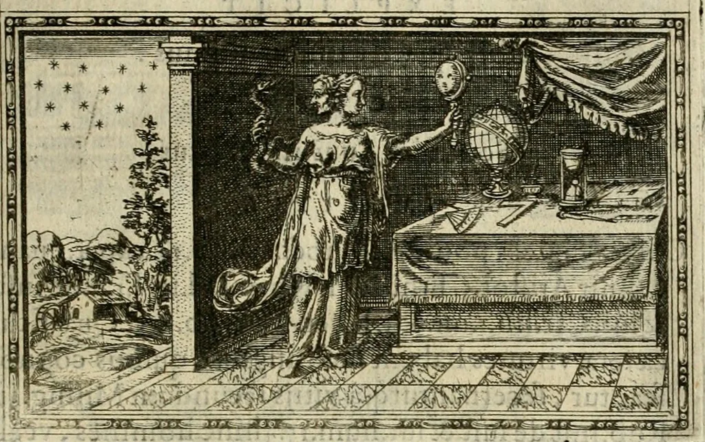 An illustration from Delle allvsioni, imprese, et emblemi del Sig. Principio Fabricii da Teramo sopra la vita, opere, et attioni di Gregorio XIII pontefice massimo, libri VI : nei quali sotto l'allegoria del drago, arme del detto pontefice, si descriue anco la uera forma d'un principe Christiano .., 1588, leaf 222