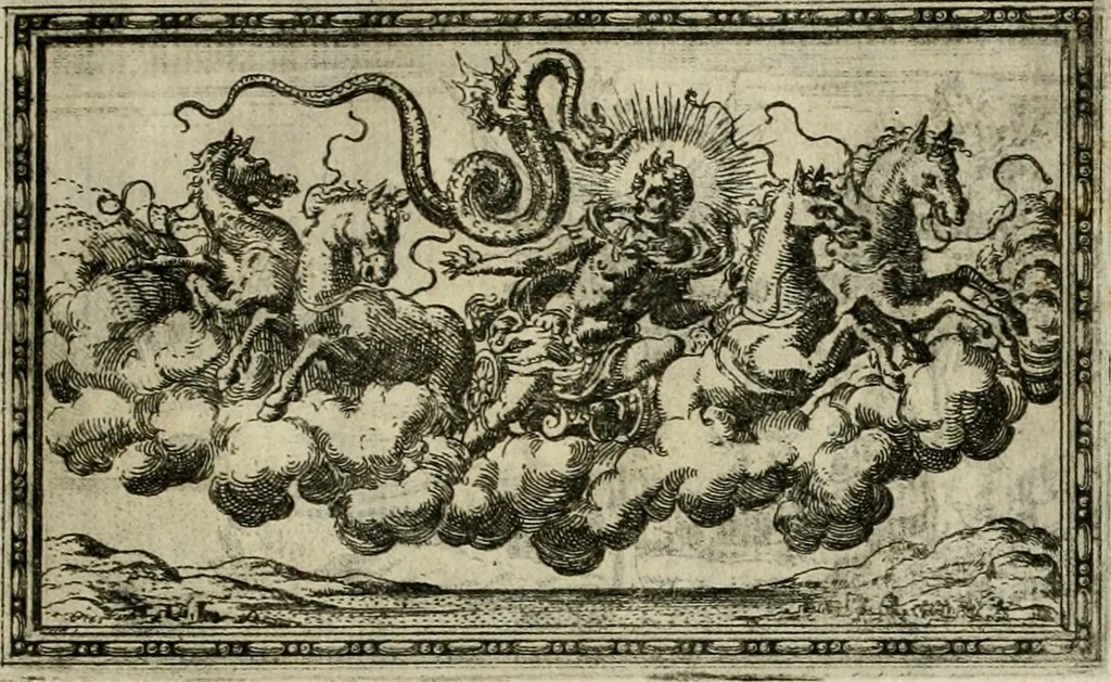 An illustration from Delle allvsioni, imprese, et emblemi del Sig. Principio Fabricii da Teramo sopra la vita, opere, et attioni di Gregorio XIII pontefice massimo, libri VI : nei quali sotto l'allegoria del drago, arme del detto pontefice, si descriue anco la uera forma d'un principe Christiano .., 1588, leaf 236