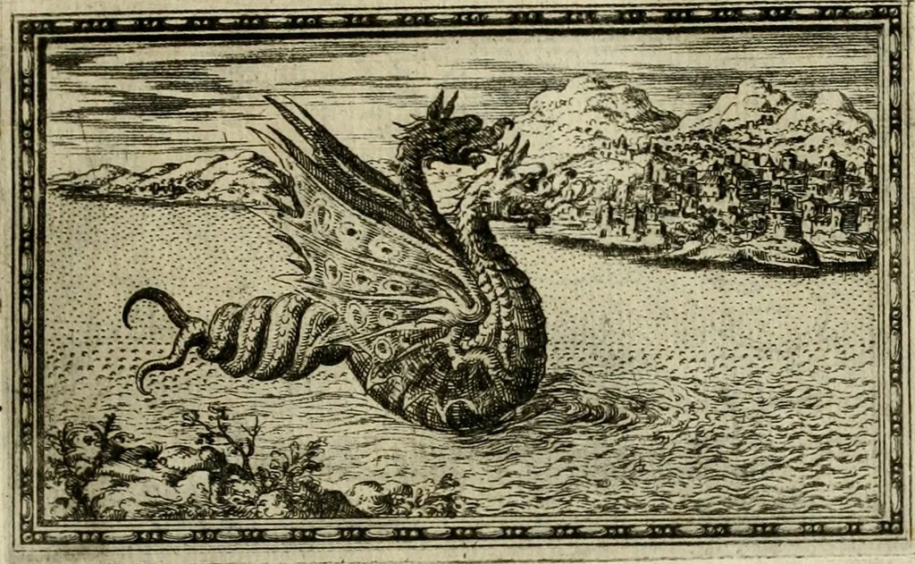An illustration from Delle allvsioni, imprese, et emblemi del Sig. Principio Fabricii da Teramo sopra la vita, opere, et attioni di Gregorio XIII pontefice massimo, libri VI : nei quali sotto l'allegoria del drago, arme del detto pontefice, si descriue anco la uera forma d'un principe Christiano .., 1588, leaf 252