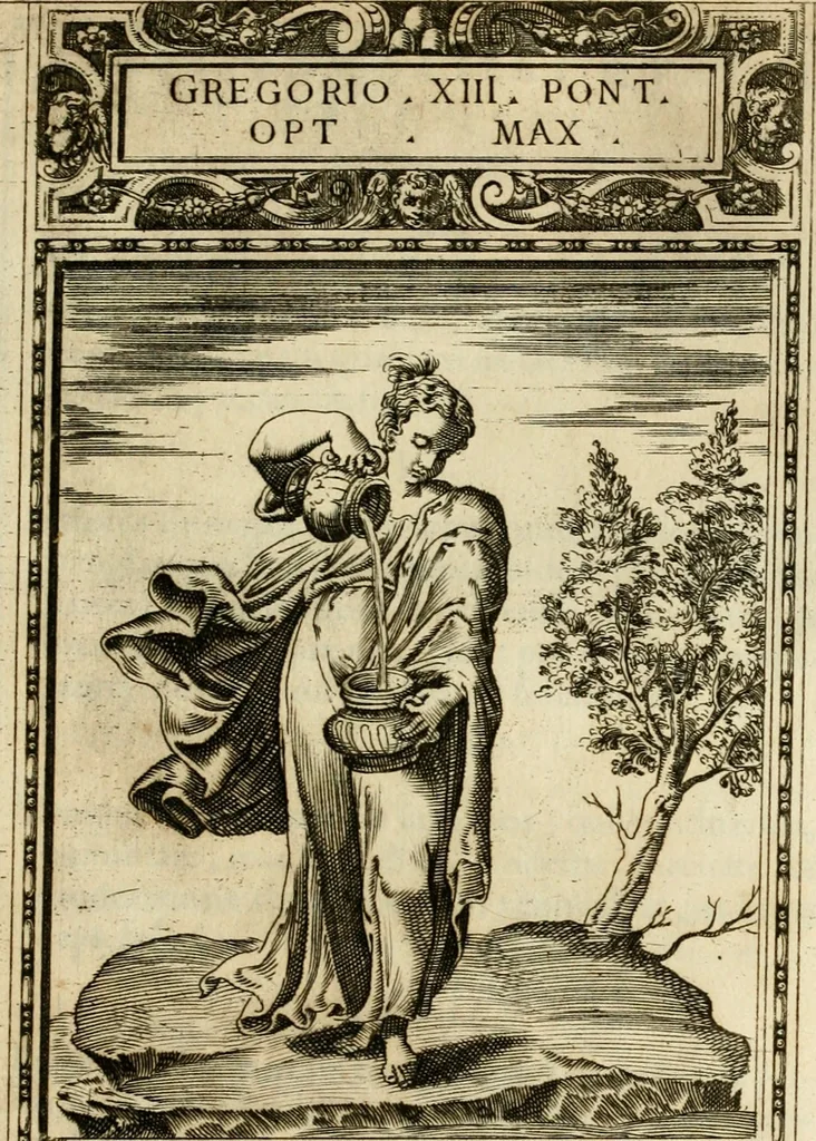 An illustration from Delle allvsioni, imprese, et emblemi del Sig. Principio Fabricii da Teramo sopra la vita, opere, et attioni di Gregorio XIII pontefice massimo, libri VI : nei quali sotto l'allegoria del drago, arme del detto pontefice, si descriue anco la uera forma d'un principe Christiano .., 1588, leaf 258