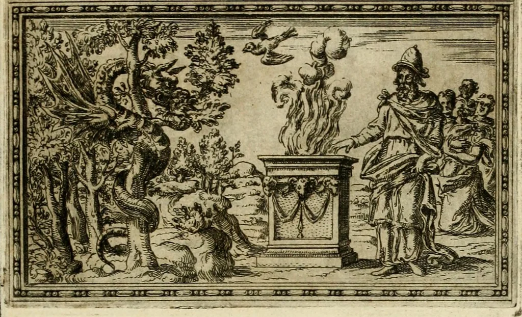 An illustration from Delle allvsioni, imprese, et emblemi del Sig. Principio Fabricii da Teramo sopra la vita, opere, et attioni di Gregorio XIII pontefice massimo, libri VI : nei quali sotto l'allegoria del drago, arme del detto pontefice, si descriue anco la uera forma d'un principe Christiano .., 1588, leaf 264