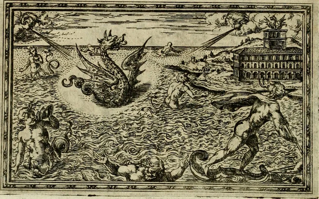 An illustration from Delle allvsioni, imprese, et emblemi del Sig. Principio Fabricii da Teramo sopra la vita, opere, et attioni di Gregorio XIII pontefice massimo, libri VI : nei quali sotto l'allegoria del drago, arme del detto pontefice, si descriue anco la uera forma d'un principe Christiano .., 1588, leaf 265