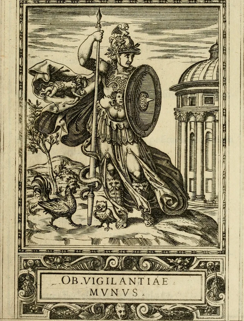 An illustration from Delle allvsioni, imprese, et emblemi del Sig. Principio Fabricii da Teramo sopra la vita, opere, et attioni di Gregorio XIII pontefice massimo, libri VI : nei quali sotto l'allegoria del drago, arme del detto pontefice, si descriue anco la uera forma d'un principe Christiano .., 1588, leaf 274
