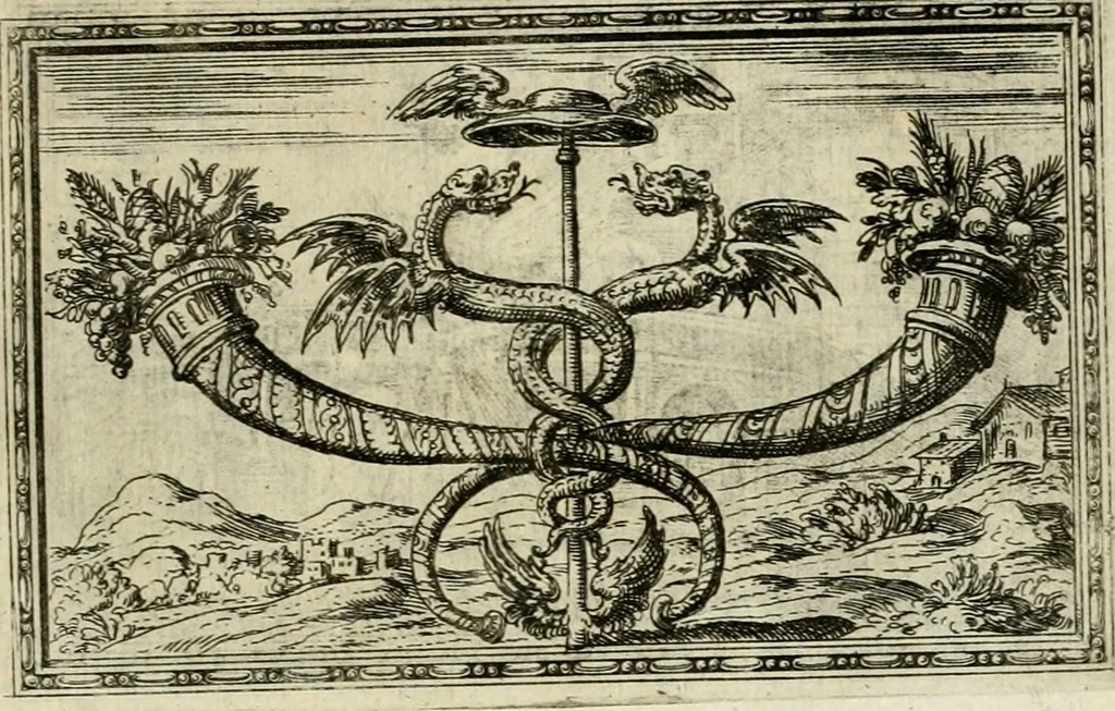 An illustration from Delle allvsioni, imprese, et emblemi del Sig. Principio Fabricii da Teramo sopra la vita, opere, et attioni di Gregorio XIII pontefice massimo, libri VI : nei quali sotto l'allegoria del drago, arme del detto pontefice, si descriue anco la uera forma d'un principe Christiano .., 1588, leaf 294