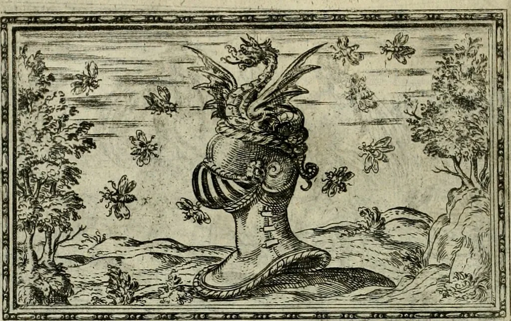 An illustration from Delle allvsioni, imprese, et emblemi del Sig. Principio Fabricii da Teramo sopra la vita, opere, et attioni di Gregorio XIII pontefice massimo, libri VI : nei quali sotto l'allegoria del drago, arme del detto pontefice, si descriue anco la uera forma d'un principe Christiano .., 1588, leaf 297