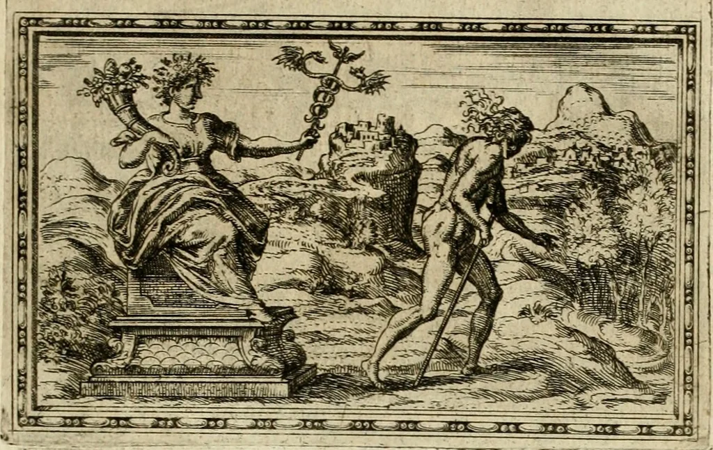 An illustration from Delle allvsioni, imprese, et emblemi del Sig. Principio Fabricii da Teramo sopra la vita, opere, et attioni di Gregorio XIII pontefice massimo, libri VI : nei quali sotto l'allegoria del drago, arme del detto pontefice, si descriue anco la uera forma d'un principe Christiano .., 1588, leaf 312