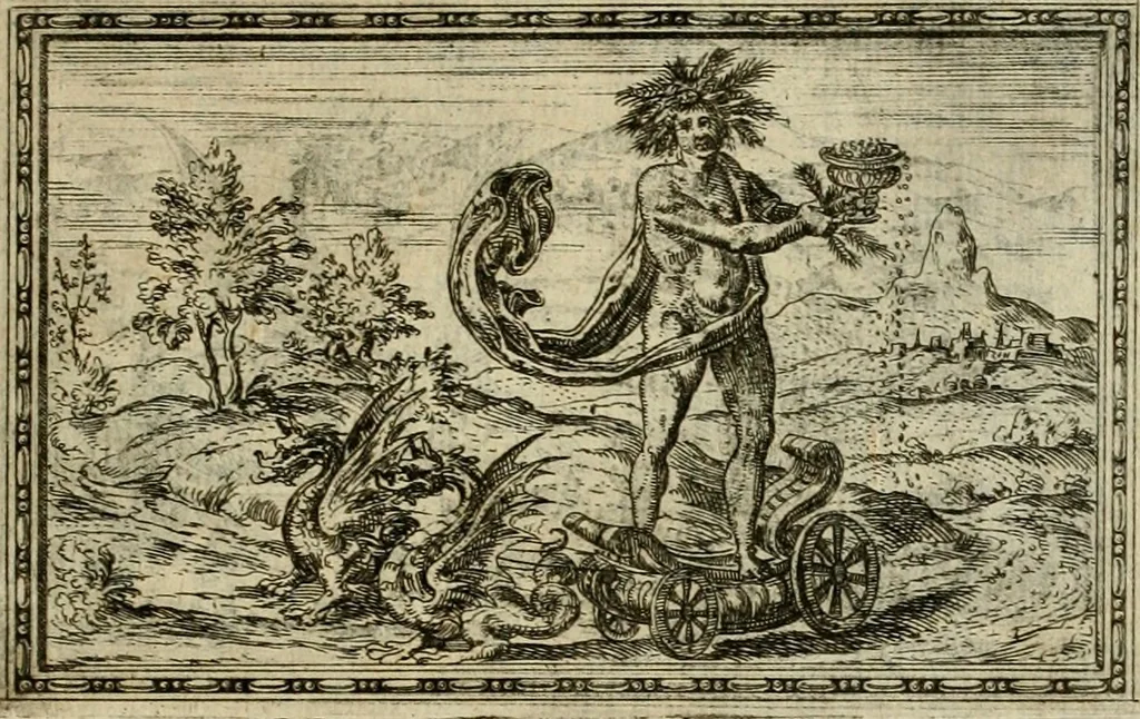 An illustration from Delle allvsioni, imprese, et emblemi del Sig. Principio Fabricii da Teramo sopra la vita, opere, et attioni di Gregorio XIII pontefice massimo, libri VI : nei quali sotto l'allegoria del drago, arme del detto pontefice, si descriue anco la uera forma d'un principe Christiano .., 1588, leaf 322