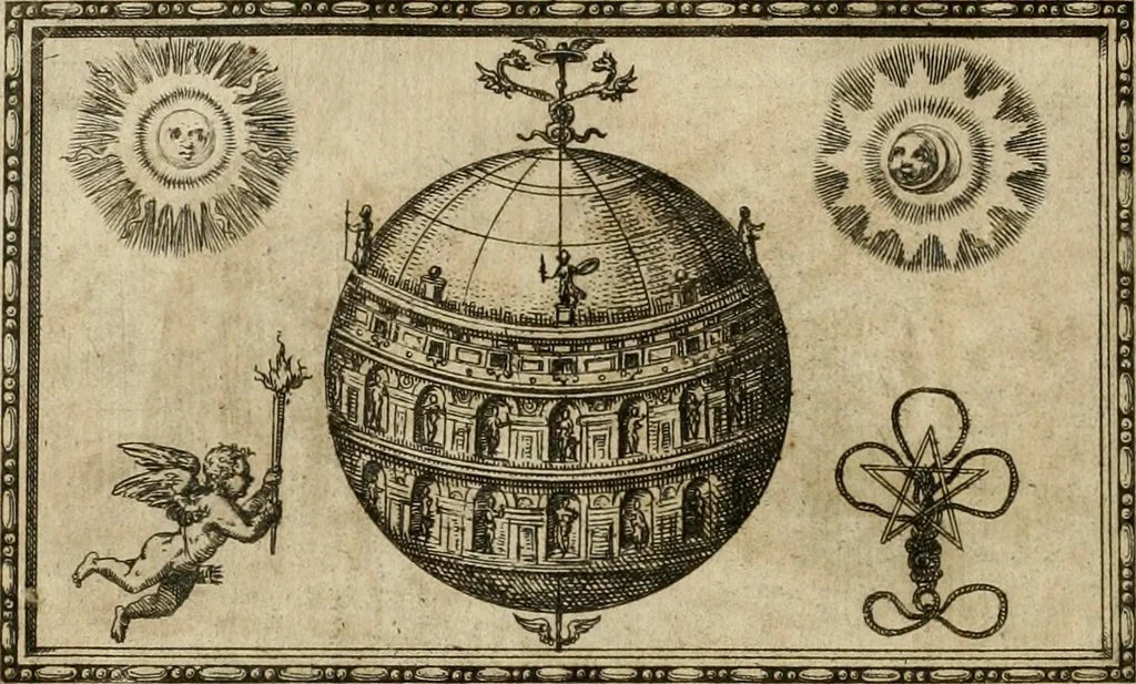 An illustration from Delle allvsioni, imprese, et emblemi del Sig. Principio Fabricii da Teramo sopra la vita, opere, et attioni di Gregorio XIII pontefice massimo, libri VI : nei quali sotto l'allegoria del drago, arme del detto pontefice, si descriue anco la uera forma d'un principe Christiano .., 1588, leaf 33
