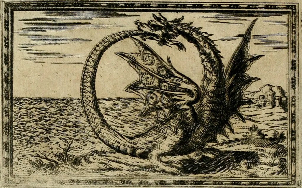 An illustration from Delle allvsioni, imprese, et emblemi del Sig. Principio Fabricii da Teramo sopra la vita, opere, et attioni di Gregorio XIII pontefice massimo, libri VI : nei quali sotto l'allegoria del drago, arme del detto pontefice, si descriue anco la uera forma d'un principe Christiano .., 1588, leaf 363
