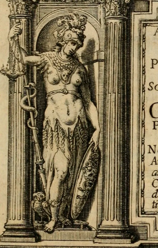 An illustration from Delle allvsioni, imprese, et emblemi del Sig. Principio Fabricii da Teramo sopra la vita, opere, et attioni di Gregorio XIII pontefice massimo, libri VI : nei quali sotto l'allegoria del drago, arme del detto pontefice, si descriue anco la uera forma d'un principe Christiano .., 1588, leaf 4