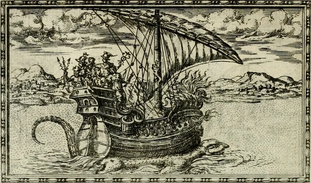 An illustration from Delle allvsioni, imprese, et emblemi del Sig. Principio Fabricii da Teramo sopra la vita, opere, et attioni di Gregorio XIII pontefice massimo, libri VI : nei quali sotto l'allegoria del drago, arme del detto pontefice, si descriue anco la uera forma d'un principe Christiano .., 1588, leaf 53