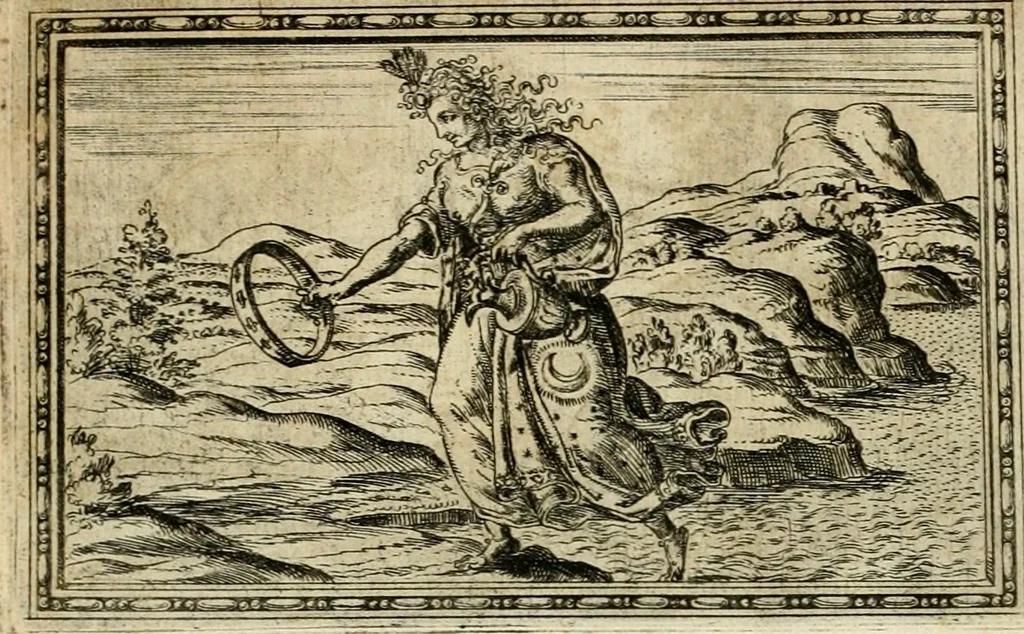 An illustration from Delle allvsioni, imprese, et emblemi del Sig. Principio Fabricii da Teramo sopra la vita, opere, et attioni di Gregorio XIII pontefice massimo, libri VI : nei quali sotto l'allegoria del drago, arme del detto pontefice, si descriue anco la uera forma d'un principe Christiano .., 1588, leaf 60