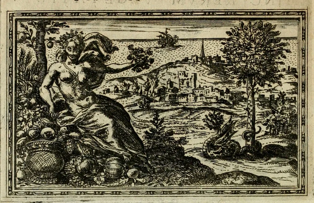 An illustration from Delle allvsioni, imprese, et emblemi del Sig. Principio Fabricii da Teramo sopra la vita, opere, et attioni di Gregorio XIII pontefice massimo, libri VI : nei quali sotto l'allegoria del drago, arme del detto pontefice, si descriue anco la uera forma d'un principe Christiano .., 1588, leaf 61