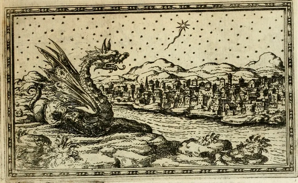 An illustration from Delle allvsioni, imprese, et emblemi del Sig. Principio Fabricii da Teramo sopra la vita, opere, et attioni di Gregorio XIII pontefice massimo, libri VI : nei quali sotto l'allegoria del drago, arme del detto pontefice, si descriue anco la uera forma d'un principe Christiano .., 1588, leaf 68