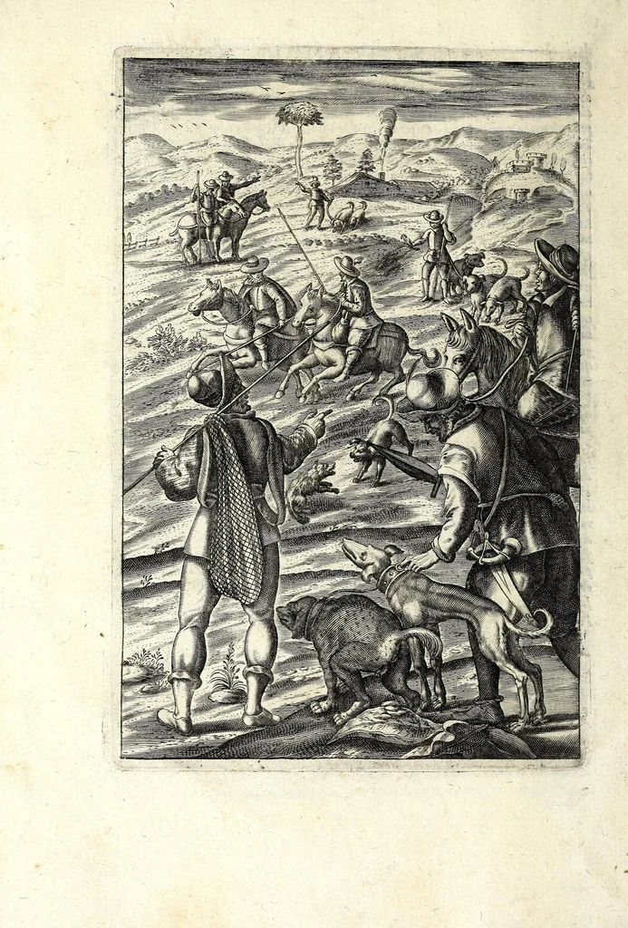 An illustration from Delle caccie di Eugenio Raimondi bresciano libri quattro ; aggiuntoui'n questa nuoua'mpressione altre caccie che sperse in altri libri andauano, 1630, leaf 16