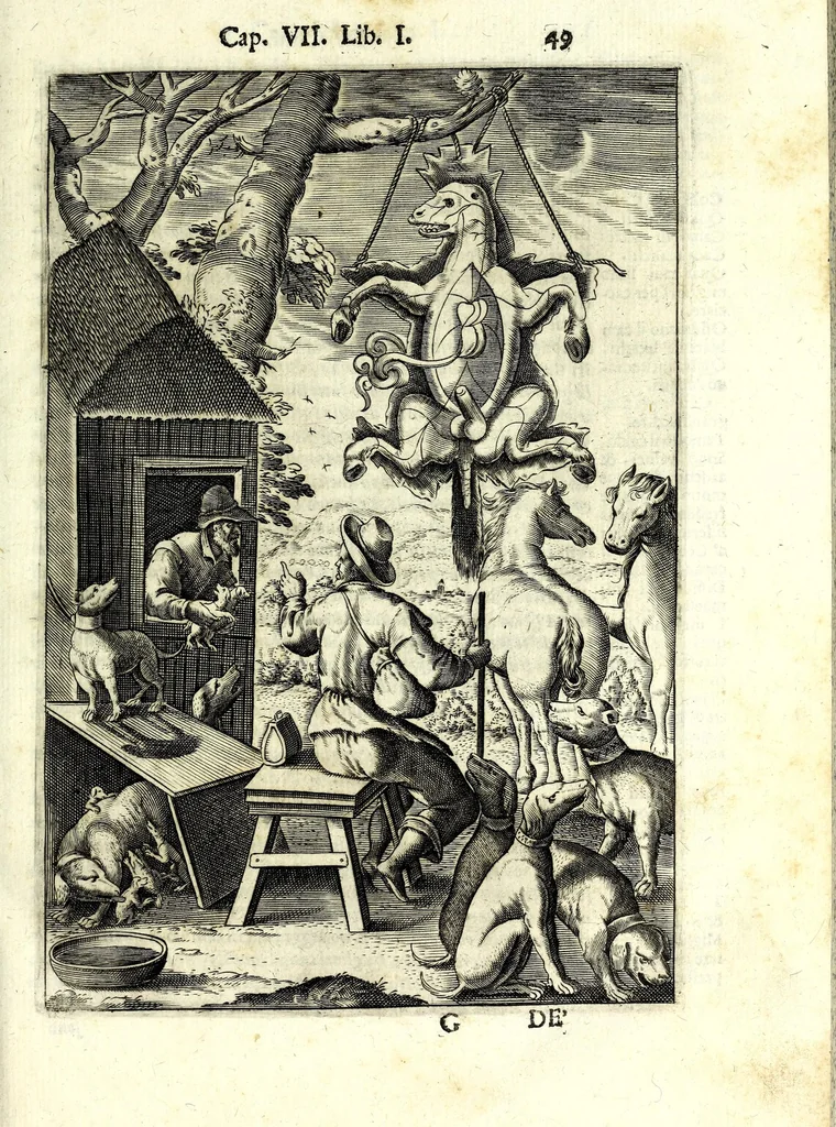 An illustration from Delle caccie di Eugenio Raimondi bresciano libri quattro ; aggiuntoui'n questa nuoua'mpressione altre caccie che sperse in altri libri andauano, 1630, leaf 65
