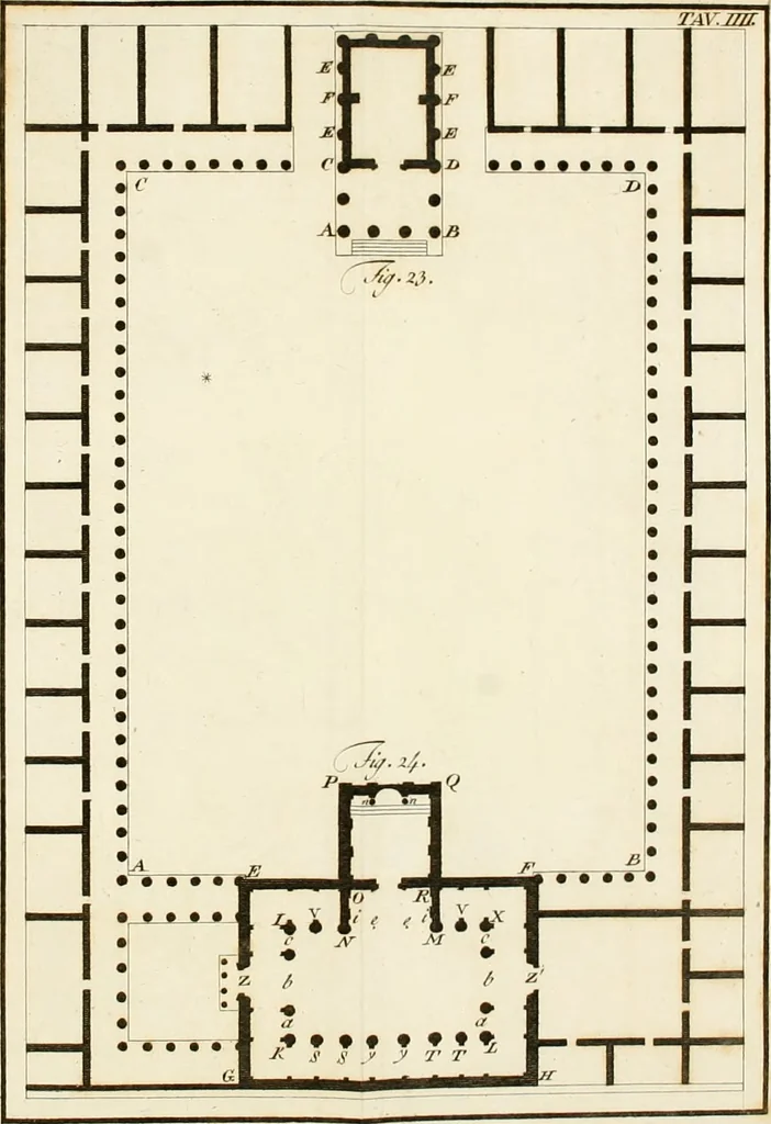 An illustration from Delle case di citta degli antichi Romani secondo la dottrina di Vitruvio, 1795, leaf 439