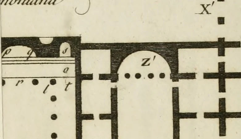An illustration from Delle case di citta degli antichi Romani secondo la dottrina di Vitruvio, 1795, leaf 442