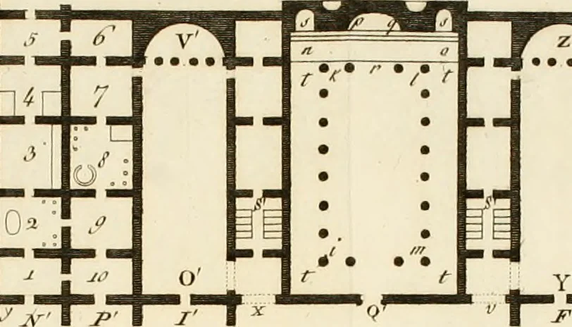 An illustration from Delle case di citta degli antichi Romani secondo la dottrina di Vitruvio, 1795, leaf 443