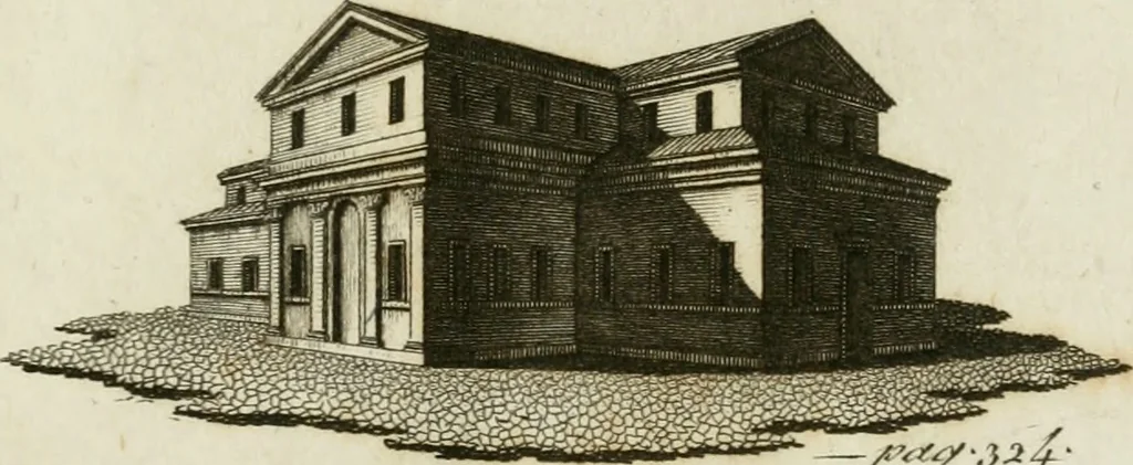 An illustration from Delle case di citta degli antichi Romani secondo la dottrina di Vitruvio, 1795, leaf 6