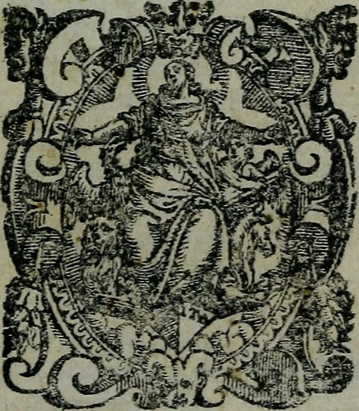 An illustration from Delle cose notabili della città di Venetia libri II : ne' quali amplamente, e con ogni verità si contengono vsanze antiche, habiti & vestiti, officii e magistrati, vittorie illustri, principi & vita loro, tutti patriarchi, senatori famosi, huomini letterati, chiese e monasterij, corpi santi e reliquie, fabriche e palazzi, pittori e pitture, scultori e scolture, auuocati famosi, medici eccellenti, musici di più sorte : con la tauola copiosa, 1587, leaf 4