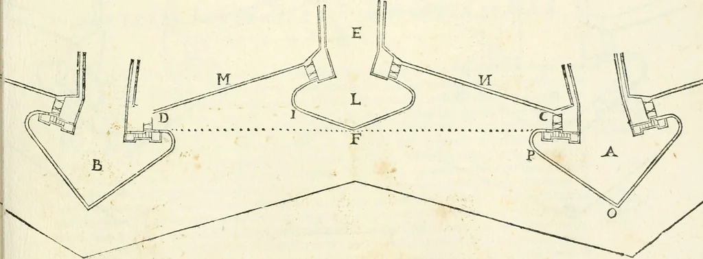 An illustration from Delle fortificationi di Bvonaivto Lorini, nobile fiorentino, libri cinque : ne' qvali si mostra con le piv facili regole la scienza con la pratica, di fortificare le citta & altri luoghi sopra diuersi siti, con tvtti gli avvertimenti, che per intelligenza di tal materia possono occorrere .., 1597, leaf 160