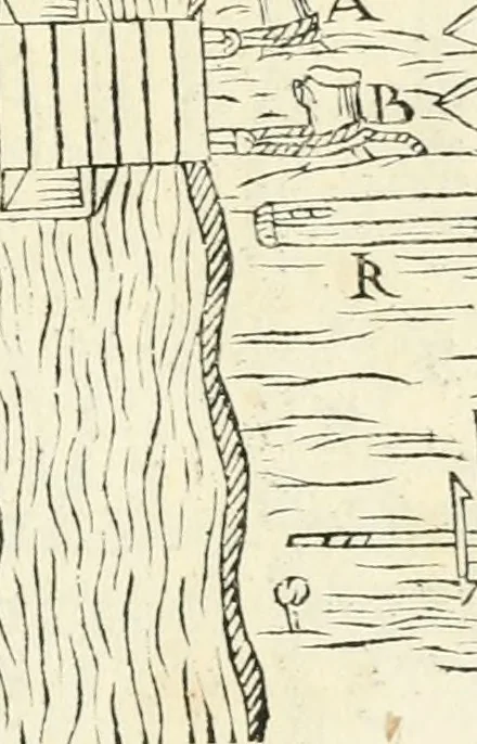 An illustration from Delle fortificationi di Bvonaivto Lorini, nobile fiorentino, libri cinque : ne' qvali si mostra con le piv facili regole la scienza con la pratica, di fortificare le citta & altri luoghi sopra diuersi siti, con tvtti gli avvertimenti, che per intelligenza di tal materia possono occorrere .., 1597, leaf 232