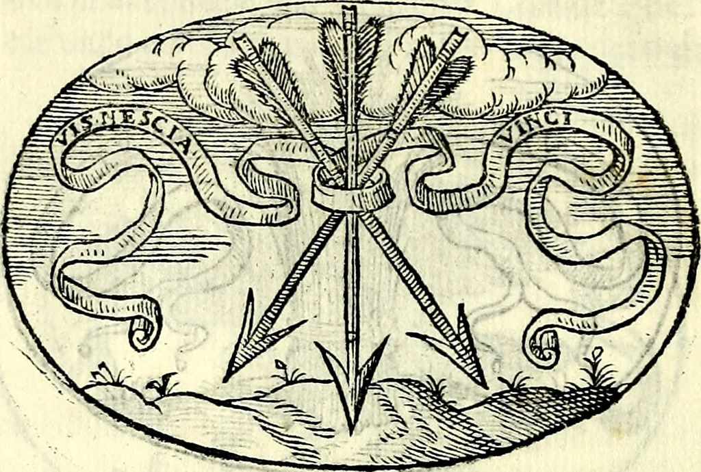 An illustration from Delle imprese trattato, 1592, leaf 203