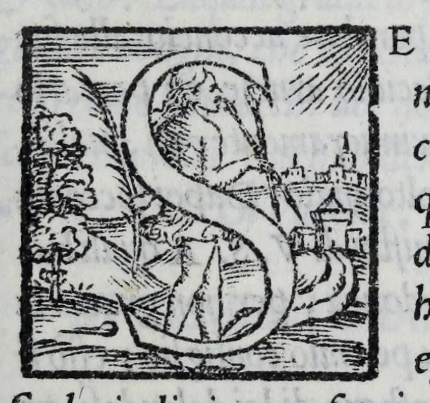 An illustration from Delle lettere di m. Pietro Bembo ... primo[-secondo] volvme, 1560, leaf 83