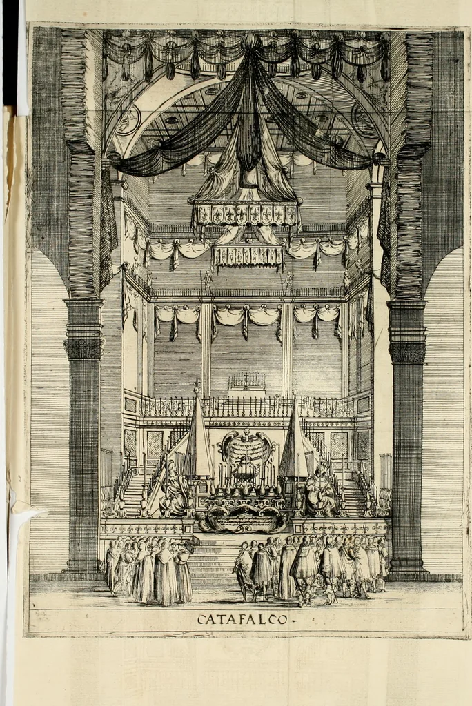 An illustration from Delle lodi della cristianissima Maria, regina di Francia e di Navarra. Orazione funerale, 1643, leaf 7